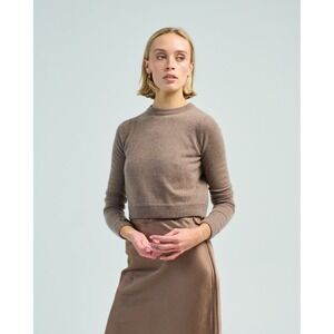 brazeau tricot beige all thumbs cropped sweater size 1 /‎ XS 100% cashmere